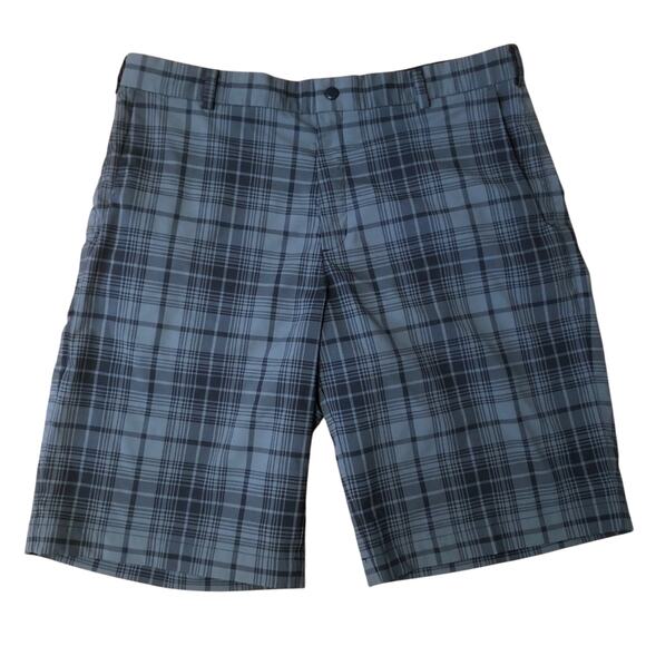 Nike Mens Dri-Fit Golf Shorts size 36 Black Plaid Athletic Stretchy Polyester - Picture 1 of 11